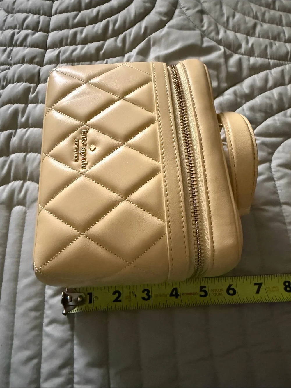 kate spade Quilted Lemon Yellow Top-Handle Cosmetic Case - Picture 14 of 14